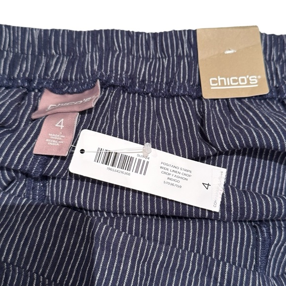 NWT Chico's POSITANO STRIPE WIDE LINEN CROP
CROP FASHION INDIGO Size 4 Size 20 - Picture 2 of 4